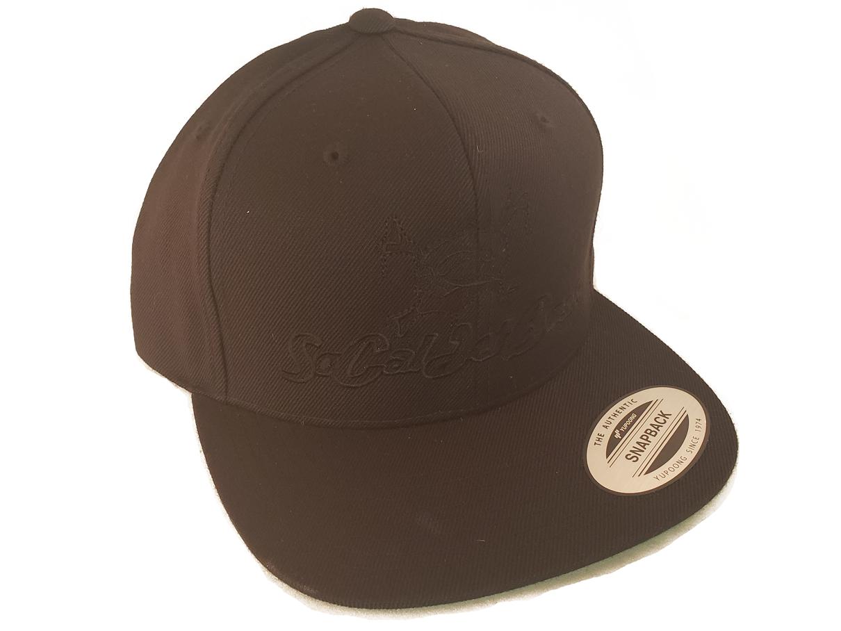 Black Snap Back Hat - Black Stitching