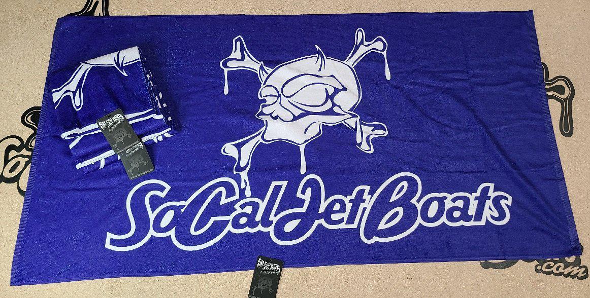 Blue and White Beach Towel