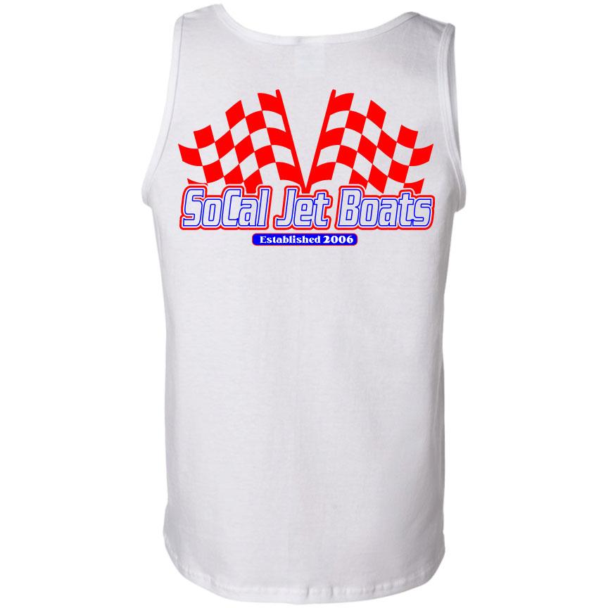 The Finish Line White Mens Tank Top | SoCal Jet Boats | Jet Boat Apparel