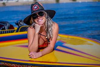 Straw Hat - Black w/ Circle Patch