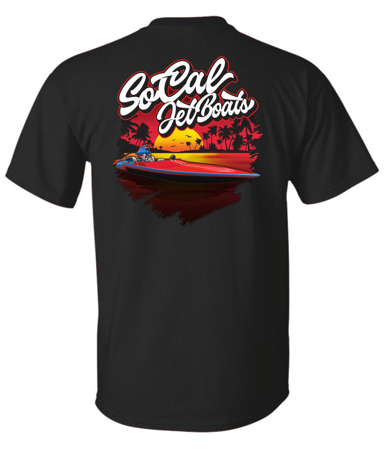 Sunset Advantage Black T-Shirt | SoCal Jet Boats | Jet Boat Apparel