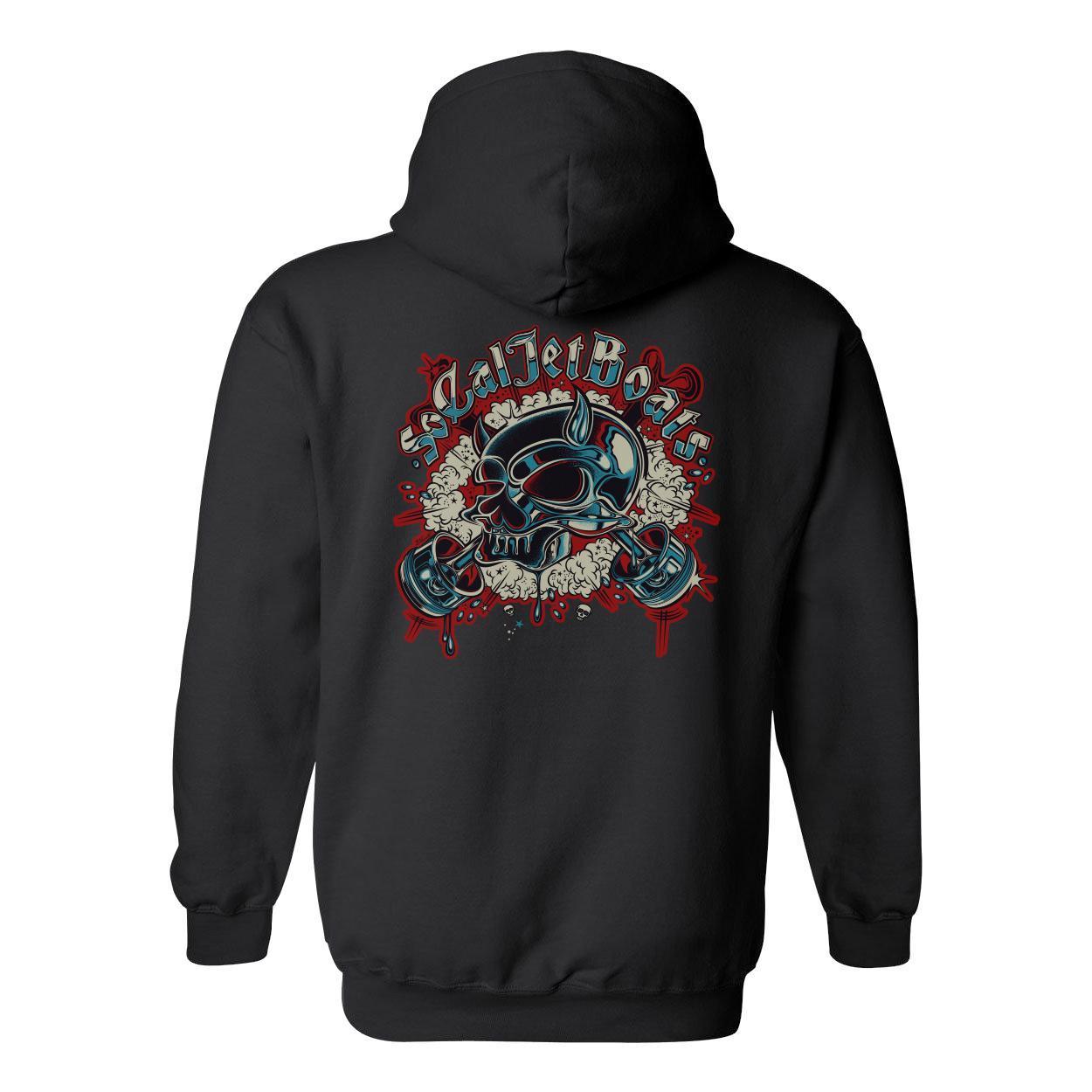 Mens Black Zipper Hooded Sweatshirt | SoCal Jet Boats | Jet Boat Apparel