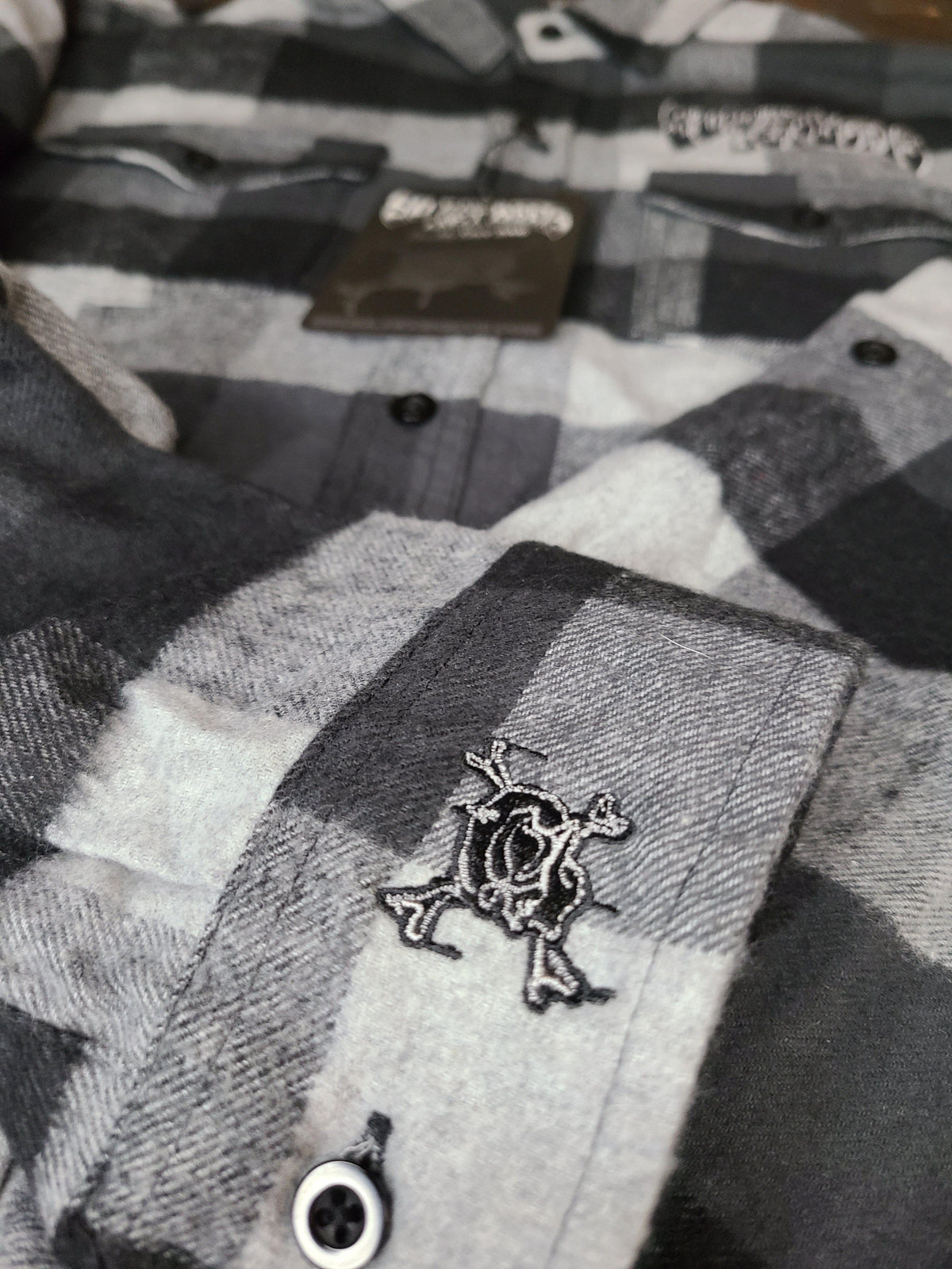 Mens Black and Grey Flannel