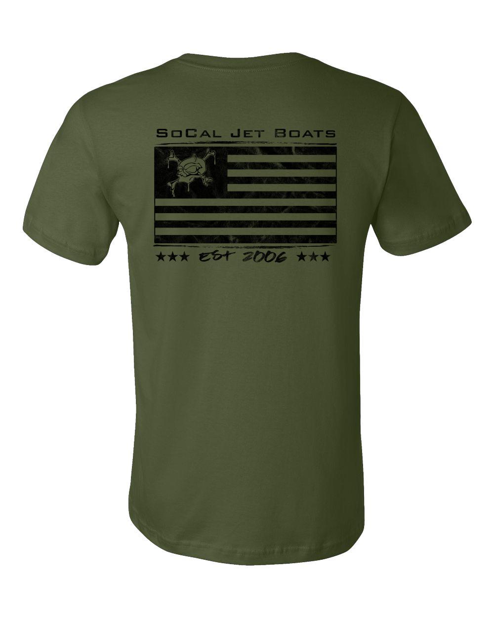 Military Green Men's T-Shirt | SoCal Jet Boats | Jet Boat Apparel