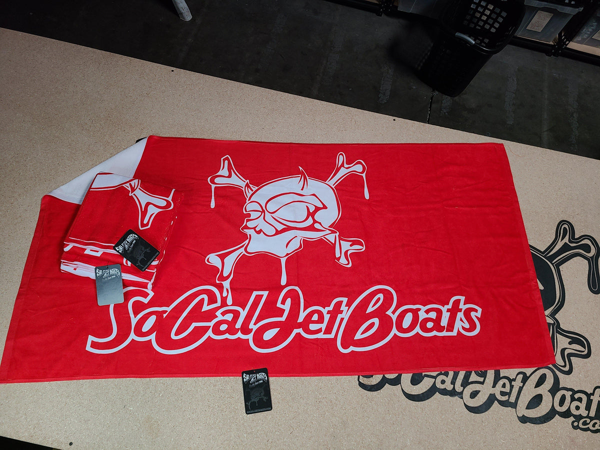 Red and White Beach Towel | SoCal Jet Boats | Jet Boat Apparel