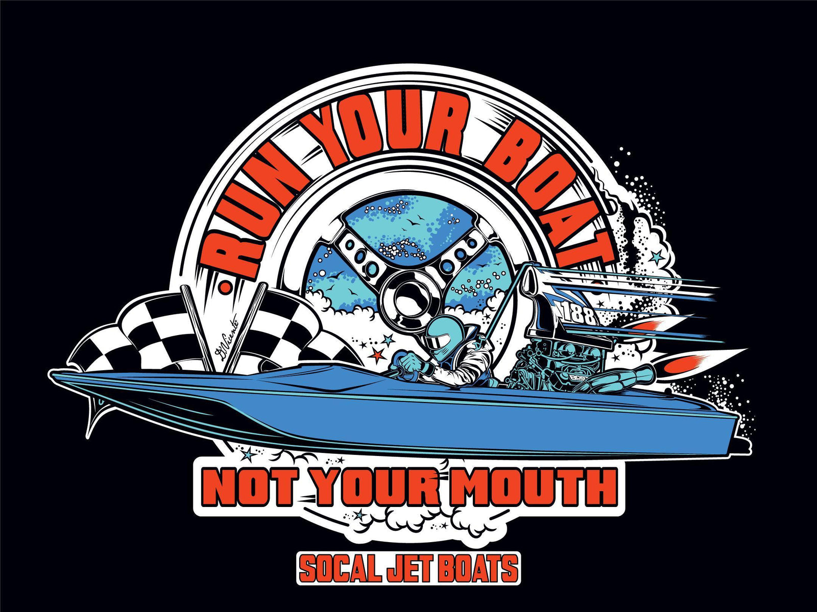 Run Your Boat, Not Your Mouth - Womens Tank Top | SoCal Jet Boats | Jet Boat Apparel