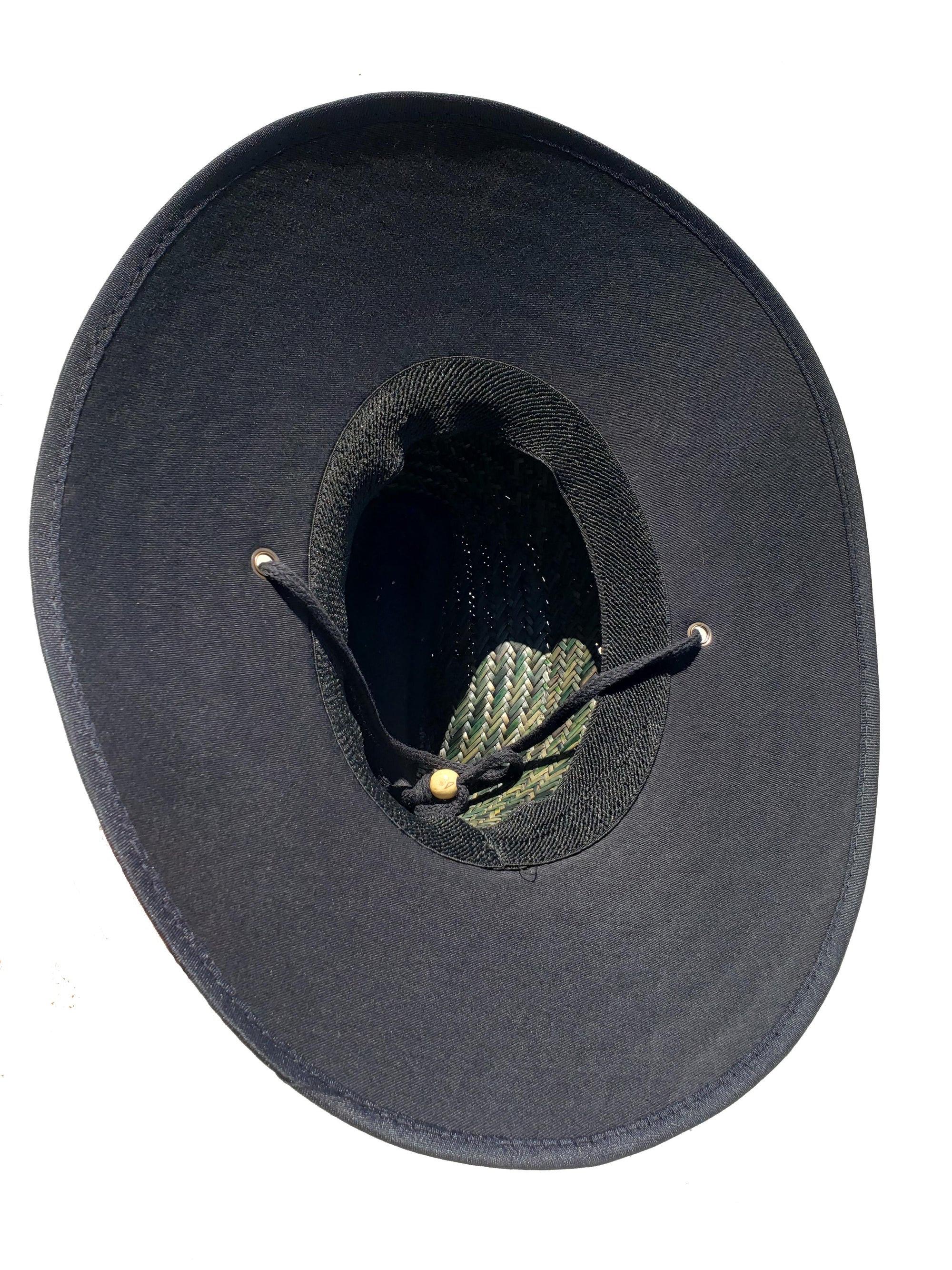 Straw Hat - Black w/ USA Wave Patch