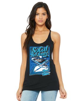 Teal Next Time Womens Black Racerback Tank Top | SoCal Jet Boats | Jet Boat Apparel