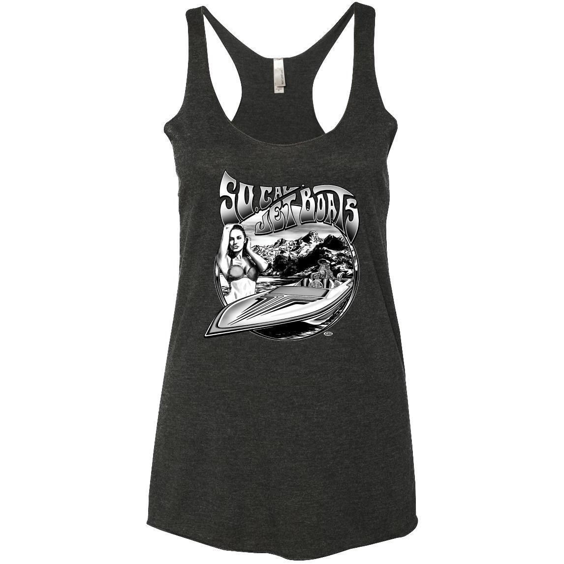 Womens Blown Gullwing Black Tank Top | SoCal Jet Boats | Jet Boat Apparel