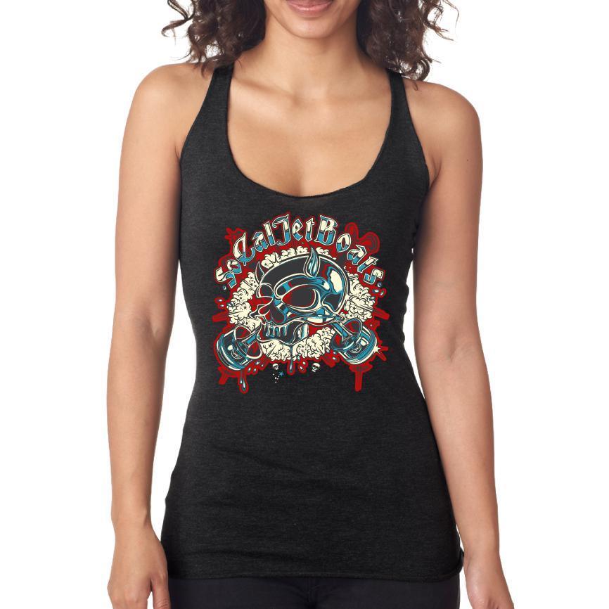 Womens Chrome Skull Tank Top