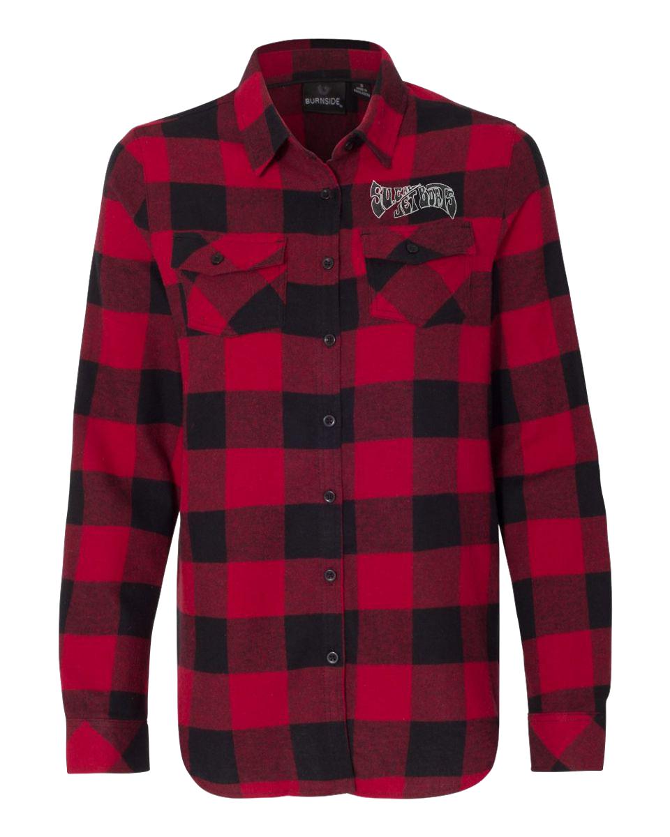 Womens Red and Black Flannel