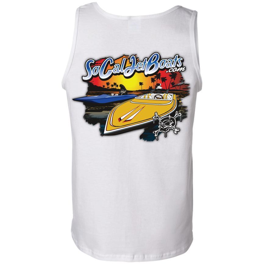Yellow & Blue Boat Men's Tank Top | SoCal Jet Boats | Jet Boat Apparel